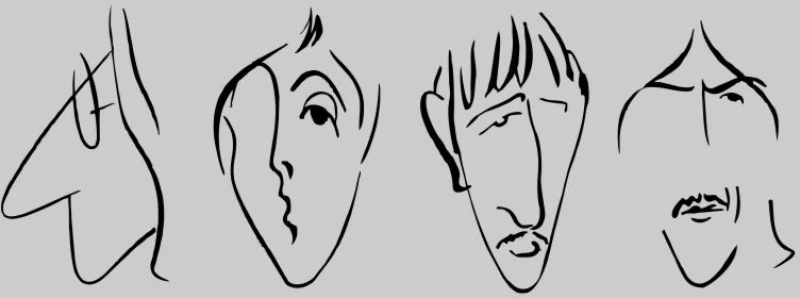Beatles Caricature W Φούτερ - BLACK