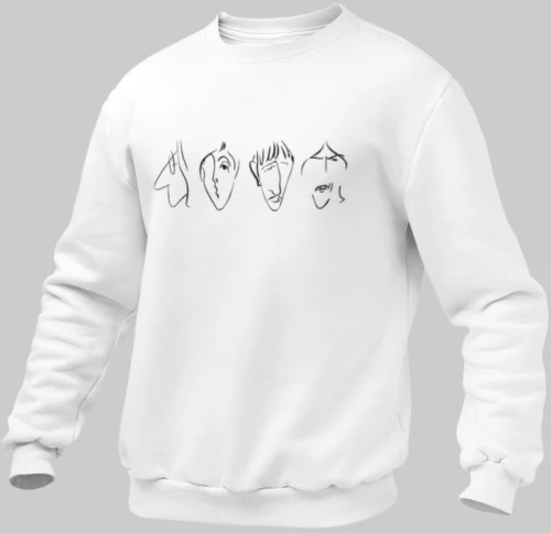Beatles Caricature Παιδικό Φούτερ - WHITE