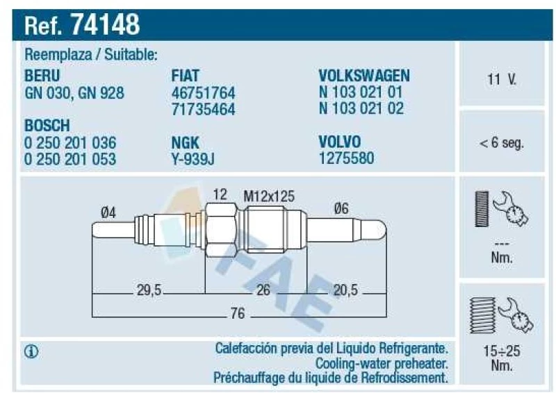 E 74148 FAE E 74148 FAE