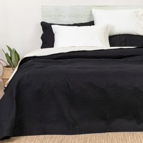 Κουβερλί Υπέρδιπλο (220x240) Premium Μαύρο-Εκρού Borea