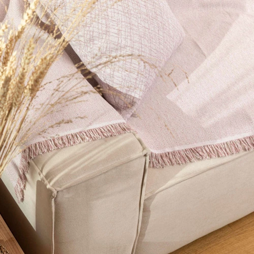 Ριχτάρι Τριθέσιο (180x300) Aztek Ροζέ βαμβακερό Borea