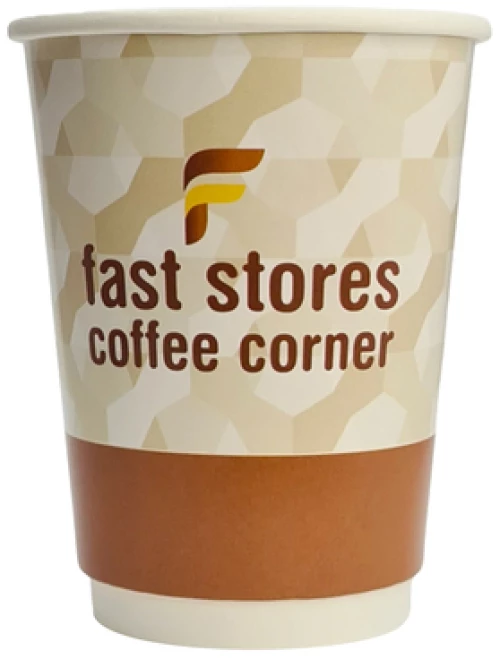 FAST STORES COFFEE CORNER χάρτινα ποτήρια καφέ 12oz, χωρίς καπάκι, 25τμχ