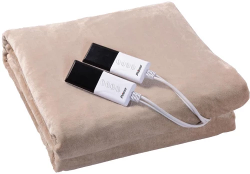 Primo PREB-81084 Ηλεκτρικό Επίστρωμα Διπλό Flannel Fleece, Μπέζ ,160x140cm