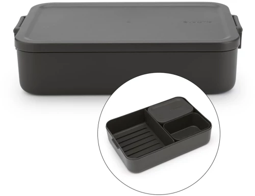 Brabantia 1006290 Δοχείο Φαγητού Πλαστικό Make&Take 2L, Dark Grey
