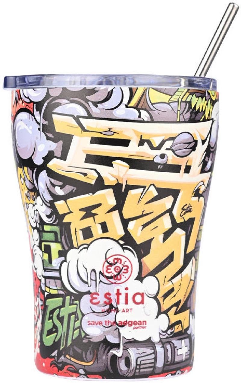 Estia 01-22914 Save the Aegean Θερμος Coffee mug 350ml, Graffiti Rhythm