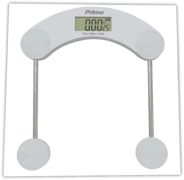 Primo PRBS-40455 Ζυγαριά Σώματος 180Kg Υάλινη Γκρι