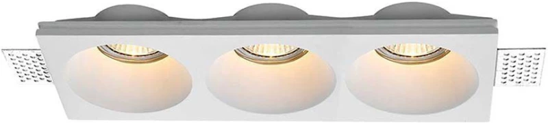V-TAC Γύψινη Χωνευτή Βάση Σποτ για 3xGU10 LED Ορθογώνια Άσπρη 6765