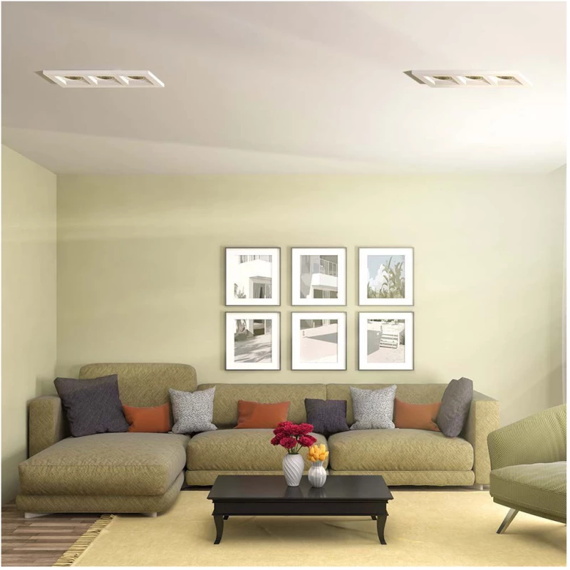 V-TAC Γύψινη Χωνευτή Βάση Σποτ για 3xGU10 LED Ορθογώνια Άσπρη 6765