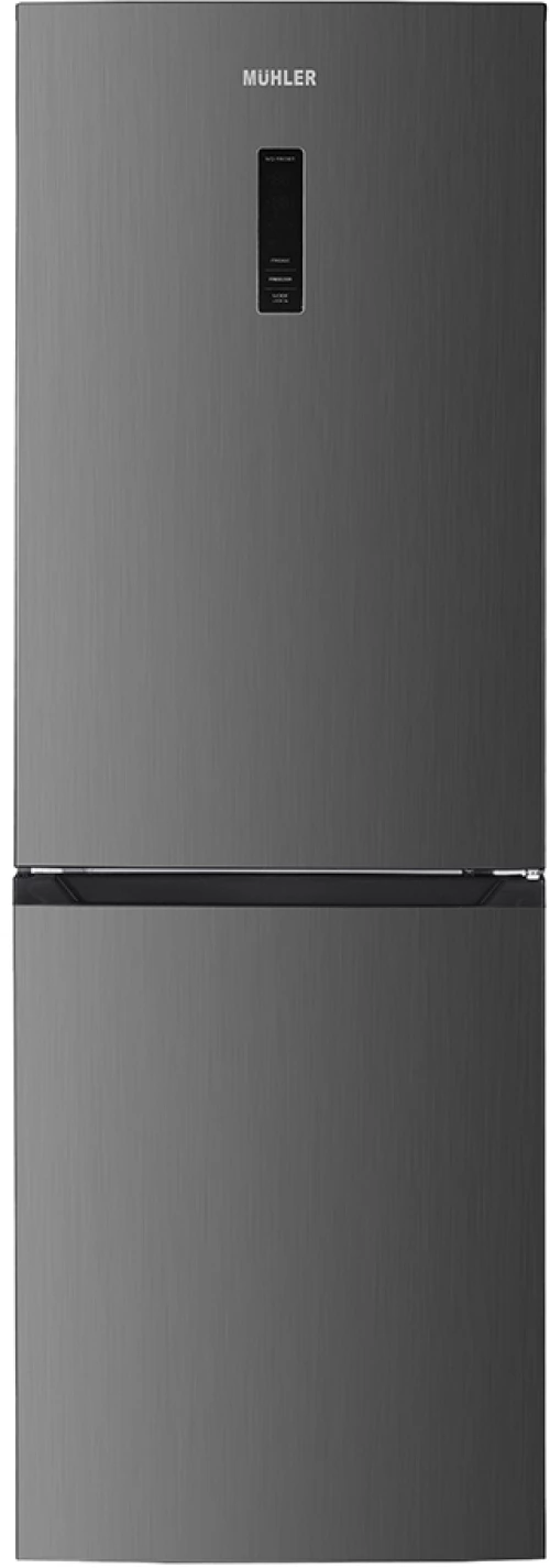 Muhler NFC185IE Ψυγειοκαταψύκτης NoFrost 323lt Υ184xΠ60xΒ66.5εκ. Inox, E