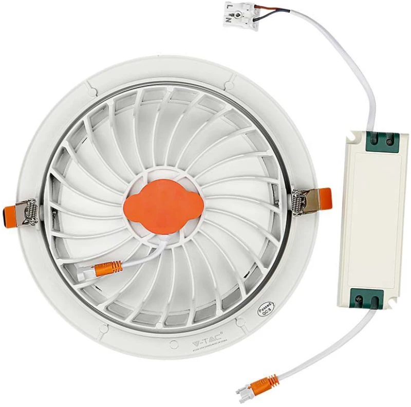 V-TAC Στρογγυλό Χωνευτό LED Panel Ισχύος 20W με Θερμό Λευκό Φως 21842