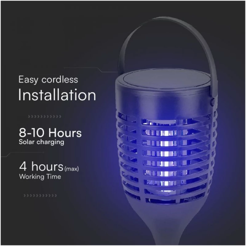 V-TAC Ηλιακός Εξολοθρευτής Κουνουπιών LED 3 σε 1 Zapper