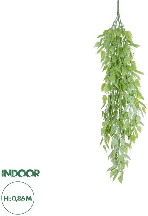 GloboStar® Artificial Garden HANGING LIMA BEAN 20847 Τεχνητό Διακοσμητικό Κρεμαστό Φυτό Φασόλι Λίμα Μ29 x Π10 x Υ86cm