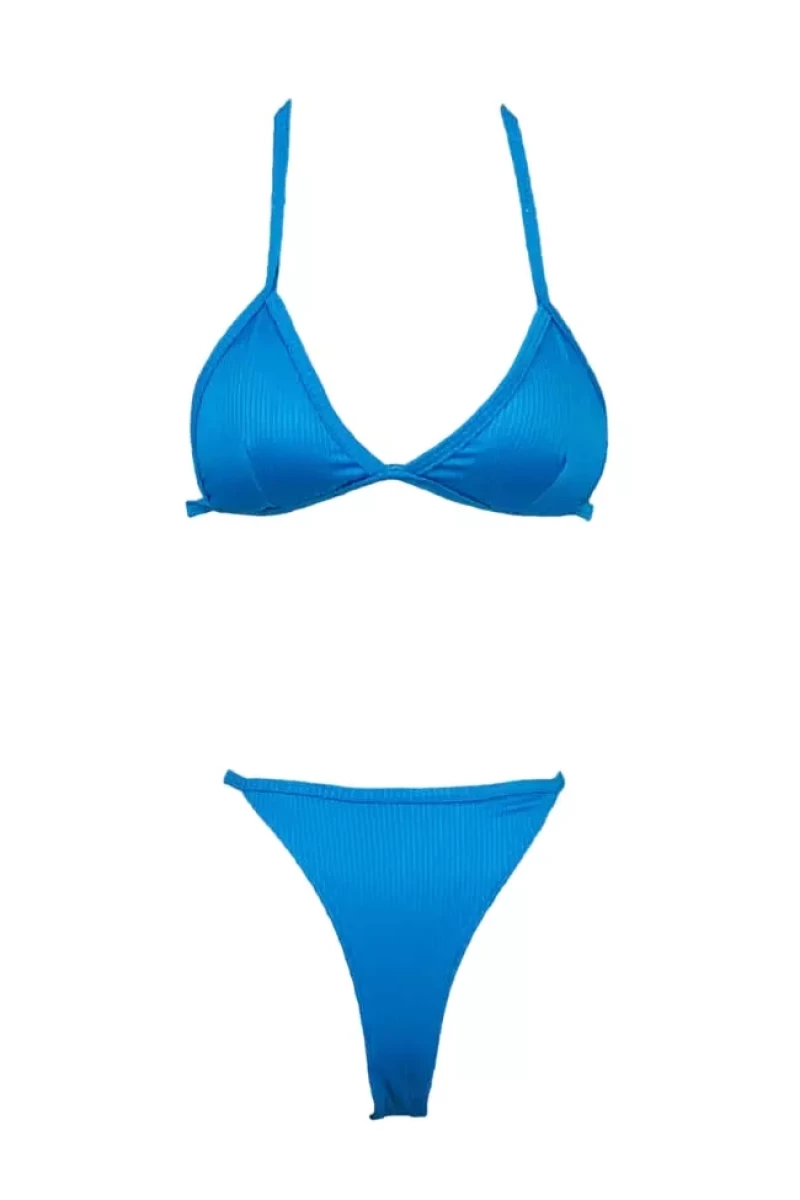 Gigi Bikinis - Μαγιό Μπικίνι Ριπ Ψηλόμεσο 3883406 Μπλε