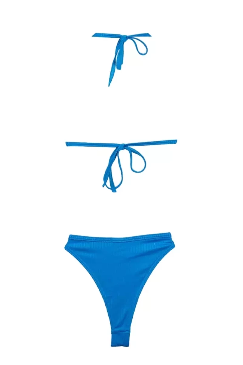 Gigi Bikinis - Μαγιό Μπικίνι Ριπ Ψηλόμεσο 3883406 Μπλε
