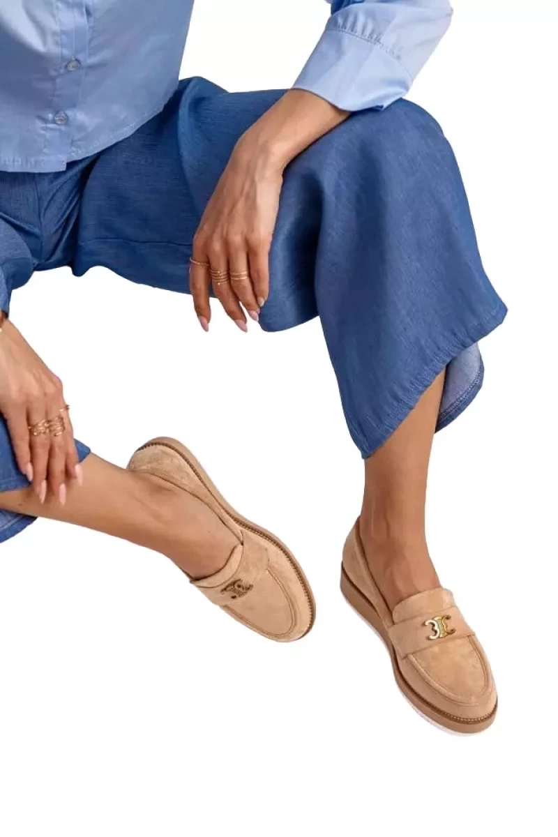 Luigi - Γυναικεία Μοκασίνια Suede με Πλατφόρμα 3847402 Μπεζ