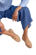 Luigi - Γυναικεία Μοκασίνια Suede με Πλατφόρμα 3847402 Μπεζ