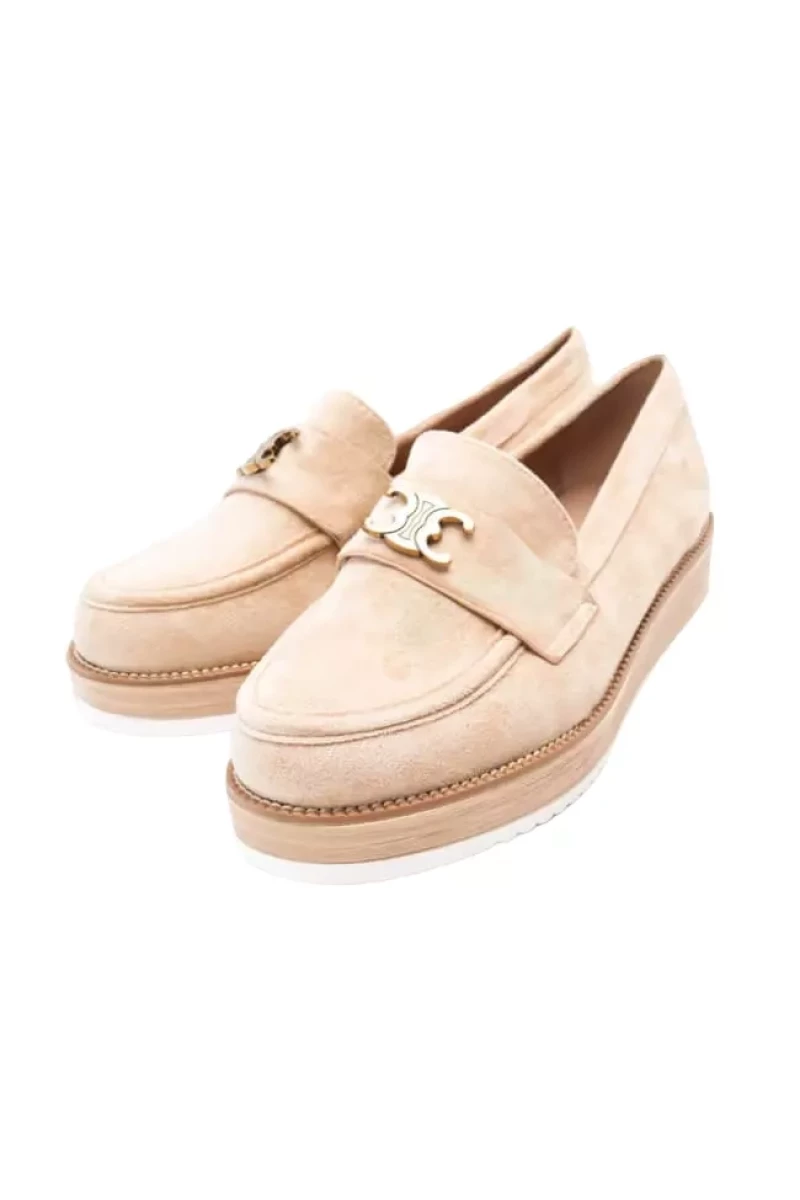 Luigi - Γυναικεία Μοκασίνια Suede με Πλατφόρμα 3847402 Μπεζ