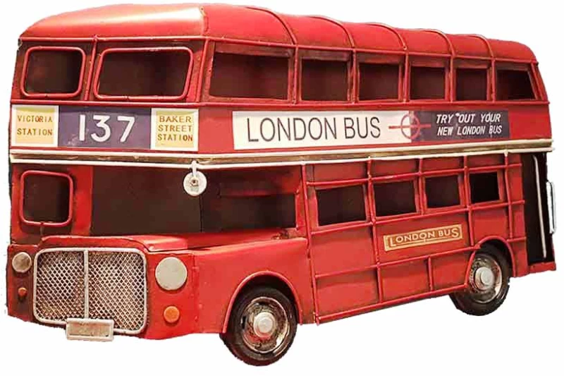 Vintage μεταλλικό κάδρο London bus 32x19 εκ