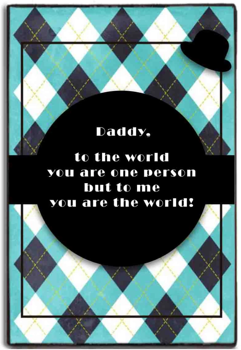 Daddy you are the world ξύλινος vintage πίνακας