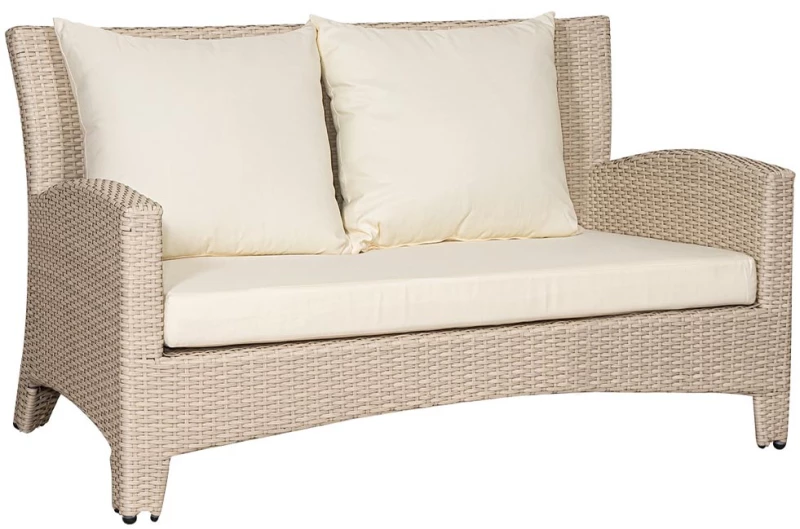 Rattan καναπές δύο θέσεων με μαξιλάρια 127x84x84 εκ