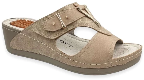 B-Soft 8545-29 Beige Γυναικείες Παντόφλες