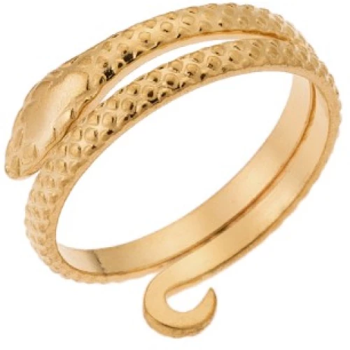 Δαχτυλίδι Senza Gold Plated Steel, φιδάκι με διπλή περιστροφή