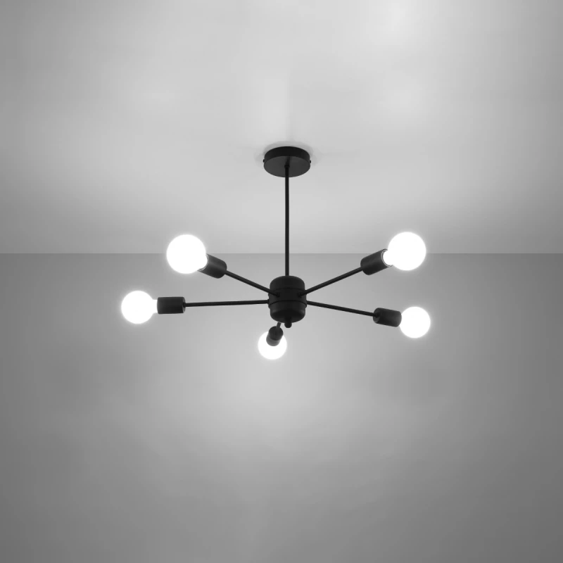 Κρεμαστό φωτιστικό Lango 5,μαύρο,5xE27/60w