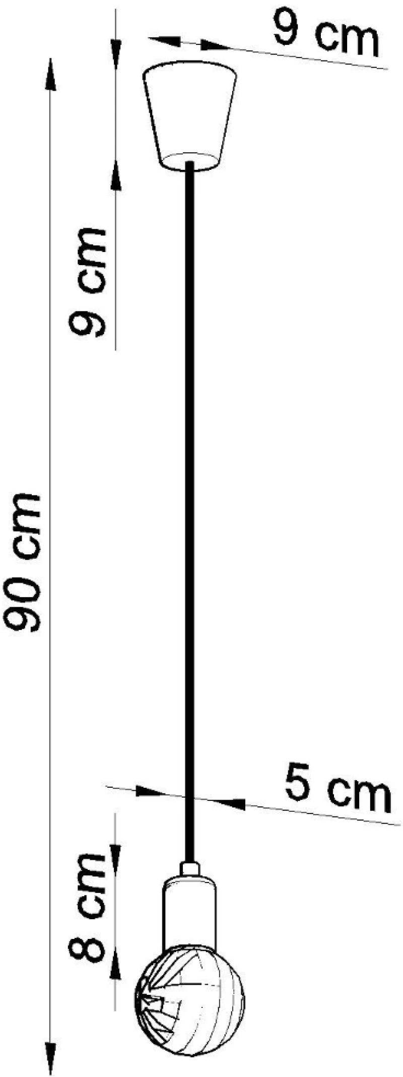 Κρεμαστό φωτιστικό Diego 1,PVC,1xE27/60w