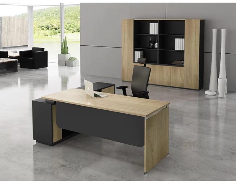 Project γραφείο αριστερή γωνία sonoma με γκρι 180x160x75cm