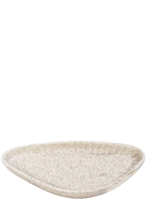 Gobi White Sand χειροποίητο πορσελάνινο πιατάκι τριγωνικό λευκό ματ σετ έξι τεμαχίων 17.5x9.5x2.3 εκ