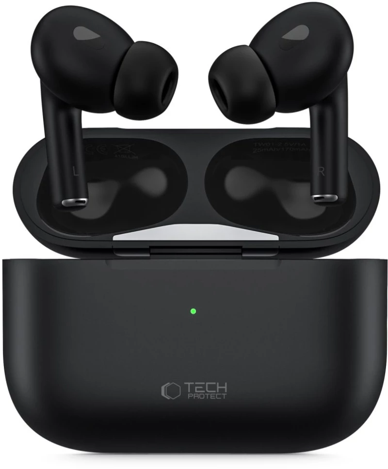 Tech-Protect Ultraboost Pro In-ear Bluetooth Handsfree Ακουστικά με Θήκη Φόρτισης Black