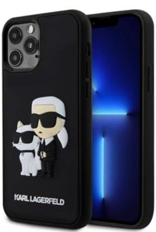 Karl Lagerfeld Θήκη 3D Rubber Karl and Choupette iPhone 12/12 Pro Black