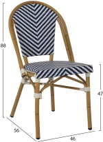 ΚΑΡΕΚΛΑ BAMBOO LOOK ΜΠΛΕ-ΛΕΥΚΟ HM5860.02 46x56x88Y εκ. (1 Τεμμάχια)