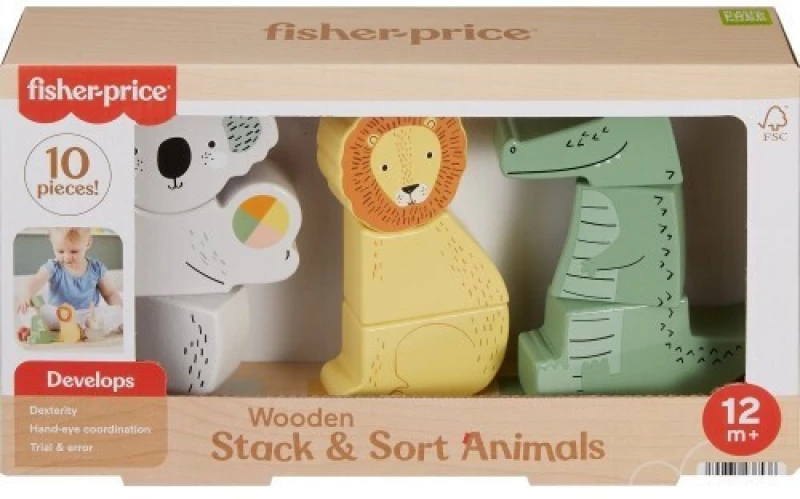 FISHER PRICE ΠΑΙΧΝΙΔΙ ΚΙΝΗΤΙΚΩΝ ΔΕΞΙΟΤΗΤΩΝ ΞΥΛΙΝΑ ΖΩΑΚΙΑ- HXV04