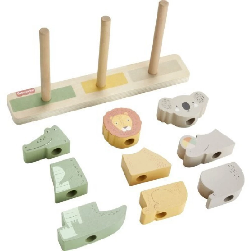 FISHER PRICE ΠΑΙΧΝΙΔΙ ΚΙΝΗΤΙΚΩΝ ΔΕΞΙΟΤΗΤΩΝ ΞΥΛΙΝΑ ΖΩΑΚΙΑ- HXV04