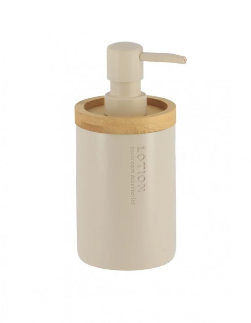 Dispenser polyresin μπεζ με bamboo