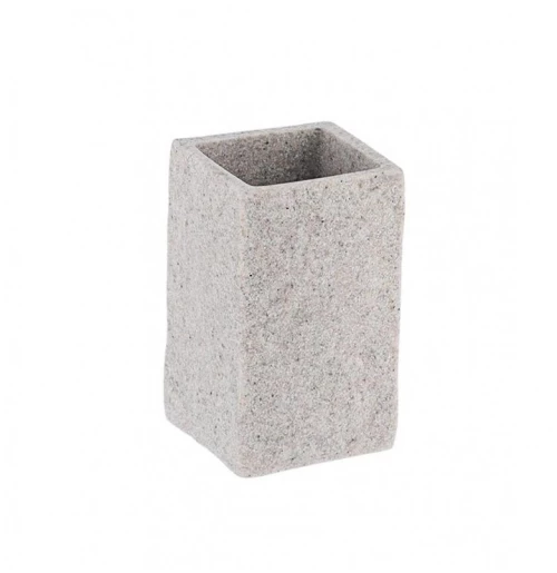 Ποτήρι μπάνιου polyresin stone γκρι