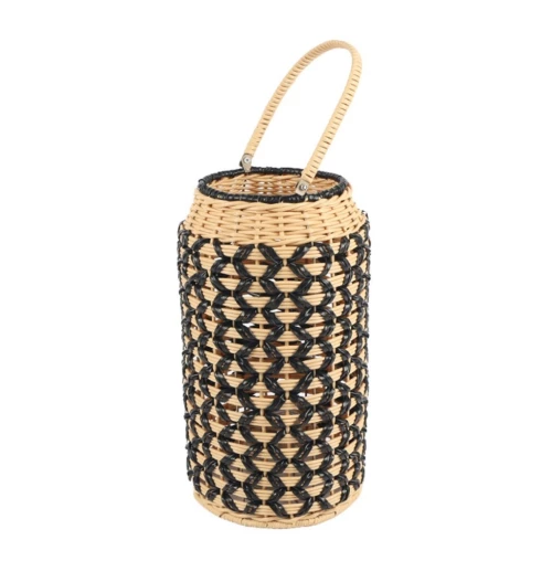 ΦΑΝΑΡΙ RATTAN ΚΥΛΙΝΔ. ΜΠΕΖ/ΜΑΥΡΟ 22X39EK
