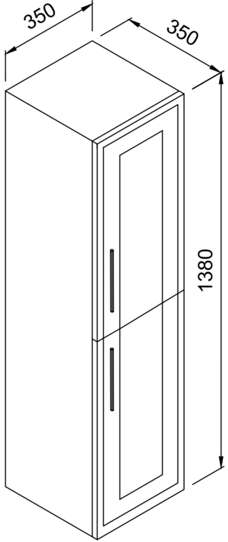 Στήλη NAPOLI Μαύρη MDF 18mm Λάκα 35 3CNAP035BLM κρεμαστή