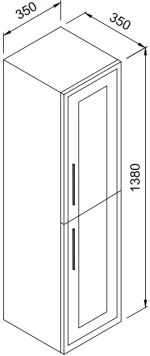 Στήλη NAPOLI Μαύρη MDF 18mm Λάκα 35 3CNAP035BLM κρεμαστή