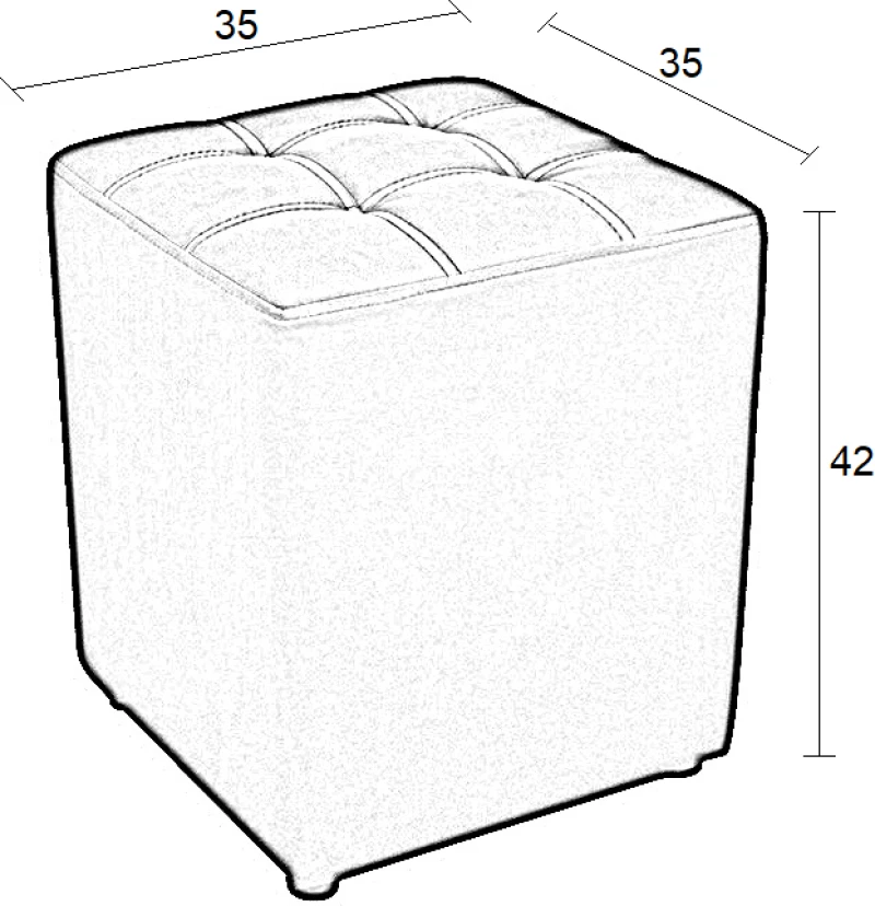 CUBE BLACK PU ΣΚΑΜΠΟ 35X35X42εκ.