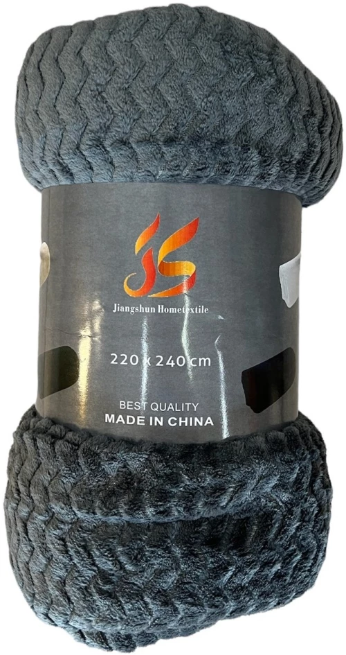 Zic-Zac Κουβέρτα Fleece Υπέρδιπλη 220Χ240 Γκρι