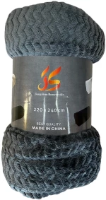 Zic-Zac Κουβέρτα Fleece Υπέρδιπλη 220Χ240 Γκρι