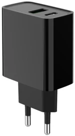Gembird TA-UC-PDQC20-01-BK 2-port 20W Power Delivery USB type-C fast charger, black