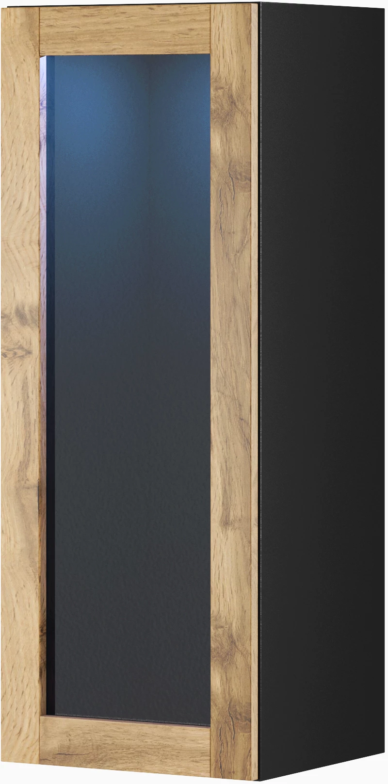 Cama cabinet VIGO "90" glass 90/35/32 black/wotan oak