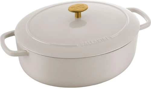 Ballarini Bellamonte Oval Cast Iron Casserole - 4.5 ltr, Ivory