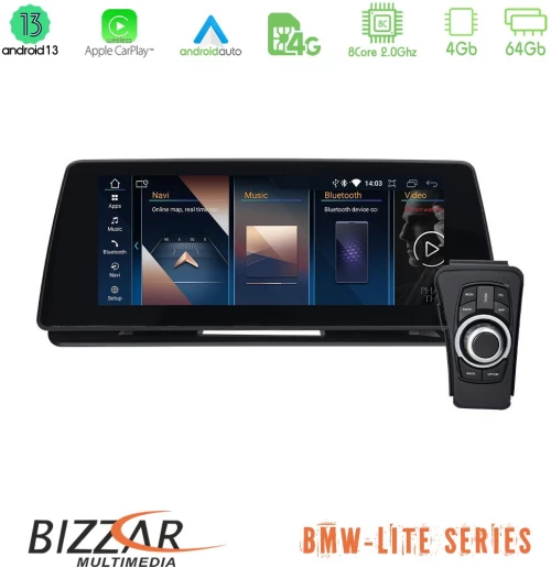 Bizzar Lite Series BMW 3 series E90 (χωρίς εργ.οθόνη) Android13 8Core (4+64GB) Navigation Multimedia 10.25″ HD