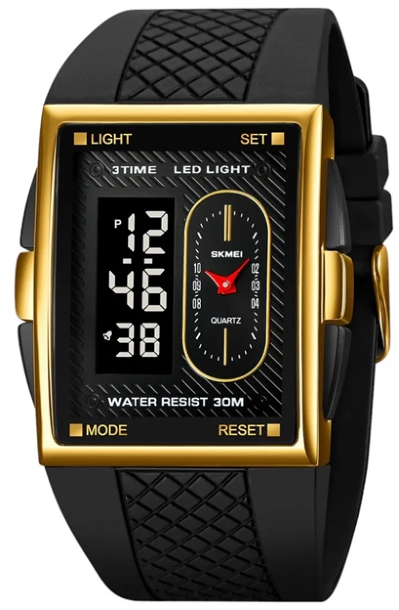Ψηφιακό/αναλογικό ρολόι χειρός – Skmei - 2213 - Black/Gold/Black