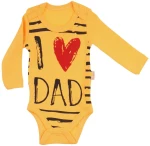 Κορμάκι Βρεφικό Μακρύ Μανίκι Love Dad D2254 - ΚΙΤΡΙΝΟ