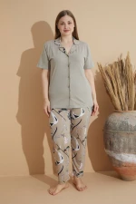 Γυναικεία Βαμβακερή Πιτζάμα Με Κουμπιά 0937 - ΑΜΜΟΥ